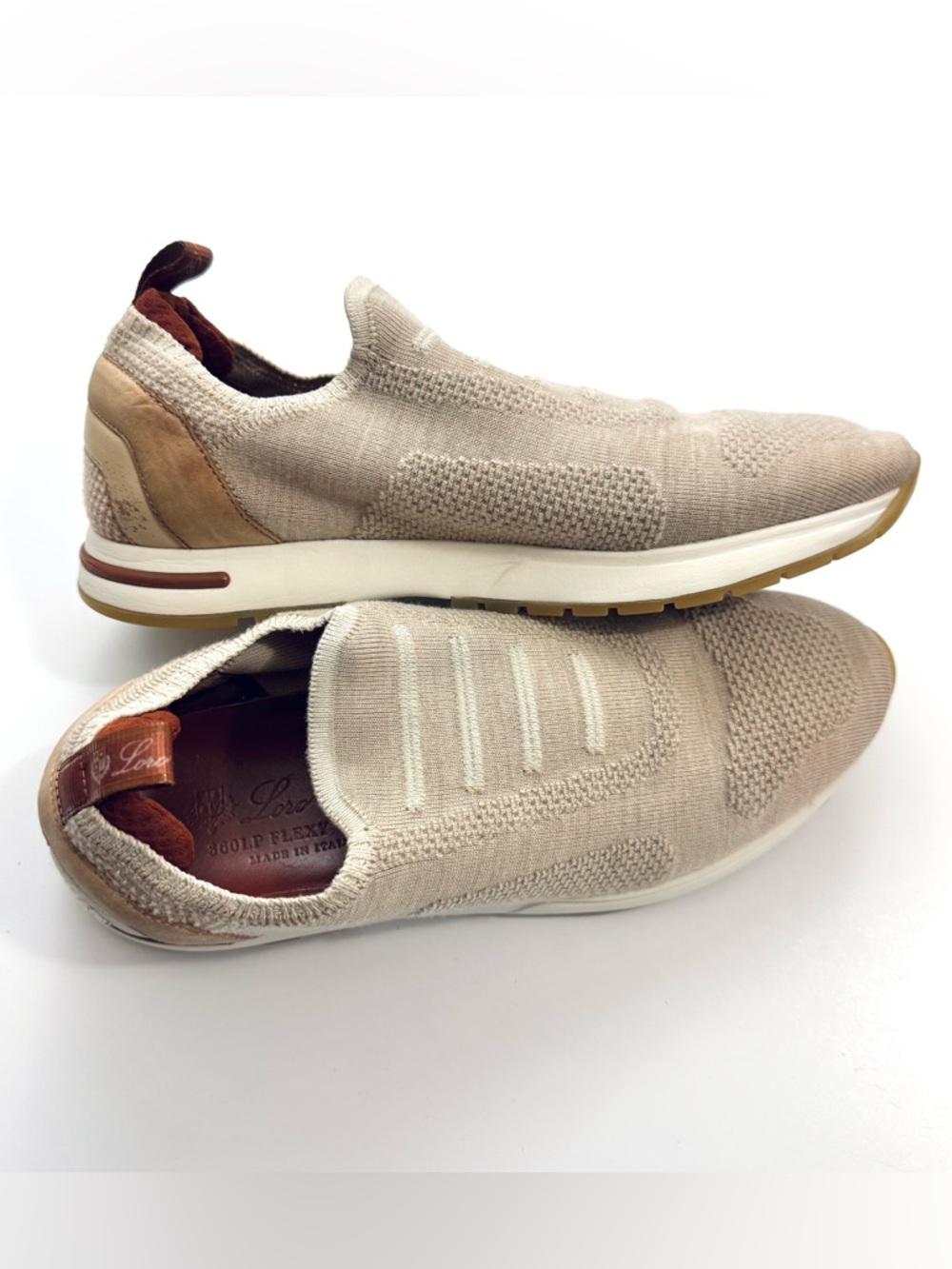 Loro Piana 360 LP Flexy Knit Slip-On Trainer Sneakers Tan Women’s Sz 39.5 US 9 - Picture 11 of 14